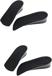Baluue 2 Pairs Shoe Inserts for Men 1.5cm Lift Non-slip Heel Pads Invisible Insoles Ideal for Casual Dress Shoes