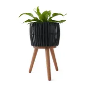Woven Black Pot Stand