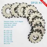 8 Pcs/Set Involute Gear Cutters PA14-1/2 HSS DP8 DP10 DP16 DP20 DP22 DP24 14.5°