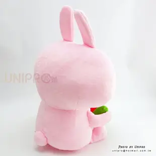 【UNIPRO】Kanahei 卡娜赫拉的小動物 粉紅兔兔 吃西瓜 38公分 絨毛玩偶 娃娃 三貝多正版授權