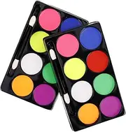 Face Painting Kit for Boys and Girls 2 Boxes of 8 Color Oil- Paint Halloween Party Paint Water Washable Brush