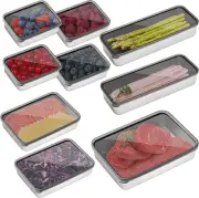 Elegant 9-Pack Fridge Storage Containers - Dishwasher Safe & Lightweight Design