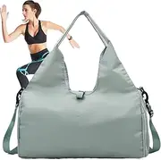 Yoga Bag,Large Capacity Fitness Carrying Tote with Wet Dry Pockets - Travel Yoga Mat Holder Shoulder Bag with Shoe Compartment for Travel Sports
