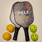 Pickleball Paddle Set with Aboriginal Design - Perfect for Beginner & Intermedia