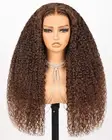 Chocolate Brown Wig Human Hair Glueless Wear and Go Glueless Curly Human Hair...