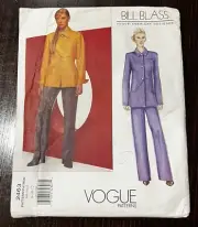 Vogue Designer Bill Blass Pattern 2463 Jacket & Pants Size 8-12 Uncut FF