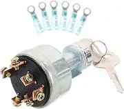Luxshiny 1 Set Pin Ignition Switch with Key for Excavators Agricultural Vehicles Trucks Tractors Lawn Mowers and Forklifts and Durable for Multiple Vehicle Compatibility