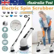 Rechargeable Cordless Spin Scrubber Electric Turbo Scrub Cleaning Brush 9 HeaZR