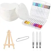 Multifunctional Kids Painting | Foam Texture Painting Paper for Crafts,12-Color Set with Water Brush Tools and Easel for Kids Home Family Adults Friends Activities