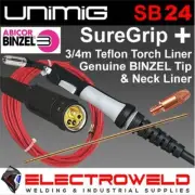 UNIMIG SB24 Mig Welding Torch *for Alumnium* Gun, Binzel Tip, Liner, Neck, MB24