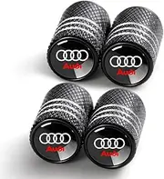 Tire Valve Stem Cap Cover for Audi A1 A3 RS3 A4 A5 A6 A7 RS7 A8 Q3 Q5 Q7 R8 Belt O-Ring Seal Corrosion Resistant Tire Valve Air caps 4 Pack