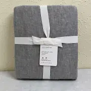 Pottery Barn Belgian Flax Linen Curtain 50x96 Cotton Lining Flagstone