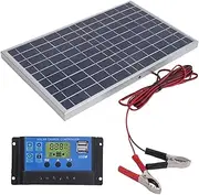 10W 12V Compact Solar Polycrystalline Panel with 30A Charge Controller, for Outdoor, Easily Portable with High Efficiency