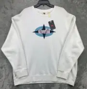 NWT Levi’s Silvertab Mens Pullover Sweatshirt White XXL Puff paint Logo Soft