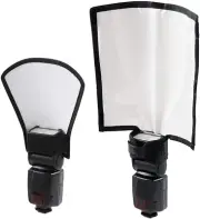 Flash Diffuser Reflector Kit Bend Bounce Flash Diffuser/Silver/White Reflector
