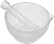 1 Set Glass Grinder Bowl Pestle Grout and White