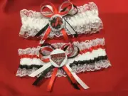 Essendon Bombers AFL licenced tags on AU Made Wedding Garter set Plus Sizes