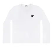 [COMME des GARCONS PLAY] 男士黑色徽章長袖 T 卹