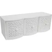 LVD MDF Ornate 3-Drawer 32.5cm Storage Accessory Rect Organiser White