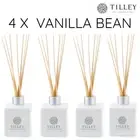 4 x Tilley Reed Diffusers VANILLA BEAN 150ml Authentic
