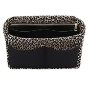 Felt Purse Bag Organizer Insert with zipper Bag Tote Slender Large B-Leopard