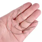 Large Long 9cm Sliver Curved Needle For Weft Weaving Sewing Hair Extensions