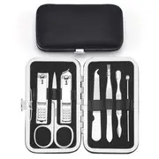 Choyu - Set of 7: Stainless Steel Manicure Kit Set Of 7 - Black - One Size