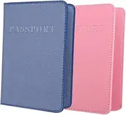 [WOFASHPURET] 2 Pack Leather Passport Organizer Multi-Functional Passport Holder with Pouch Id Card Wallet for Travel with Magnetic Closure