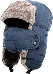 [OneChance] Unisex Winter hat with Ear Flaps, Fur hat, Faux Fur hat, Aviator hat, Keeps You Warm When Skiing, ice Skating and Other Outdoor Activities