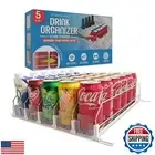 VANTIX PLUS Drink Organizer for Fridge (Holds up to 30 Cans) - Self-Pushing F