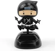 YGMONER Solar Powered Ninja Bobblehead Car Dashboard Ornaments Eco-Friendly Vibrant Car Decor Accessories for Office & Vehicle