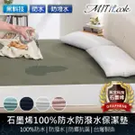 【MIT ILOOK】買1送1 石墨烯100%防水+防潑水平單式保潔墊(單/雙/加大-多色任選)