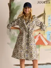 Joules Holkham Horse Tack Stone Waterproof Packable Raincoat With Hood (AT3582) | $173