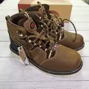 Avenger A7606 Wedge Lace Up Work Boots Mens Size 10 WIDE