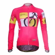 Peach Ladies Cycling Jersey Long Sleeve Women's Bike Ridding Cycle Jersey Tops