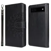 For Google Pixel 6a Case R61 Texture PU Leather Phone Wallet Cover with Print Design