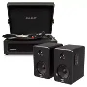 Crosley Voyager Bluetooth Portable Turntable - Black + Bundled Majority D40 Blue