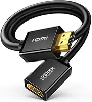 UGREEN 4K@60Hz HDMI Extension Cable 0.5M, Extender Male to Female Compatible with Switch Xbox One S 360 PS5 PS4 Roku TV Stick Blu Ray Player Google Chromecast HDTV Laptop PC