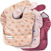 Tiny Twinkle Mess-Proof Easy Bib 3 Pack for Babies and Toddlers (Girl Set 3)
