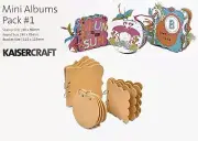 Kaisercraft, Mini Albums, DIY, 3 Books, Pressed Board, Round Album, Scallop