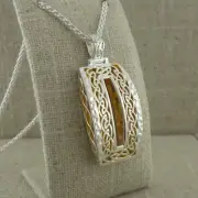 Sterling Silver Long Celtic Window to the Soul Pendant KEITH JACK Jewelry Boxed