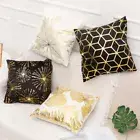 AU 2024 Gold Foil Print Cushion Cover Geometric Black White Velvet Pillow Case