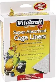 Vitakraft Super-Absorbent Cage Liners for Birds (20" x 18"), 7 Count