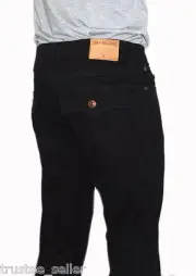 True Religion Brand Men's Geno Flap Pocket Slim leg Overdye Black Jeans Pants