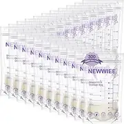 Newwiee 300 Count Breastmilk Storage Bags 8 oz Breast Milk Storing Bags Milk Storage Bags for Breastfeeding with Pour Double Seal Self Spout Standing Breastmilk Storing Bags(Purple)