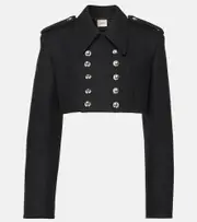 [Khaite] Khaite Leara cropped wool-blend jacket AU 12 black