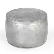 Titan Open-Top Hand Forged Hammered Metal Round Coffee Table