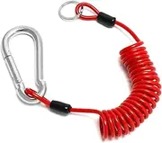 MAEZOE 6FT Trailer Brake Away Cable, Heavy Duty Steel Wire Coiled Safety Cables Strap for RV Towing Trailer - Trailer Breakaway Safety Cable Spring Towing Coiled Wire for Enhanced Durability