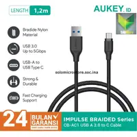 在飛比找蝦皮購物優惠-Aukey CB-AC1 C 型充電器電纜 1.2M USB