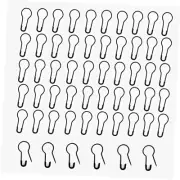 1000Pcs Black Safety Pins 0.8" Metal Bulb Pins Gourd Pin Clothing Tag Pins
